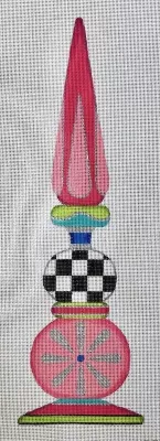 Raymond Crawford – 14.5″ Pink Green Finial