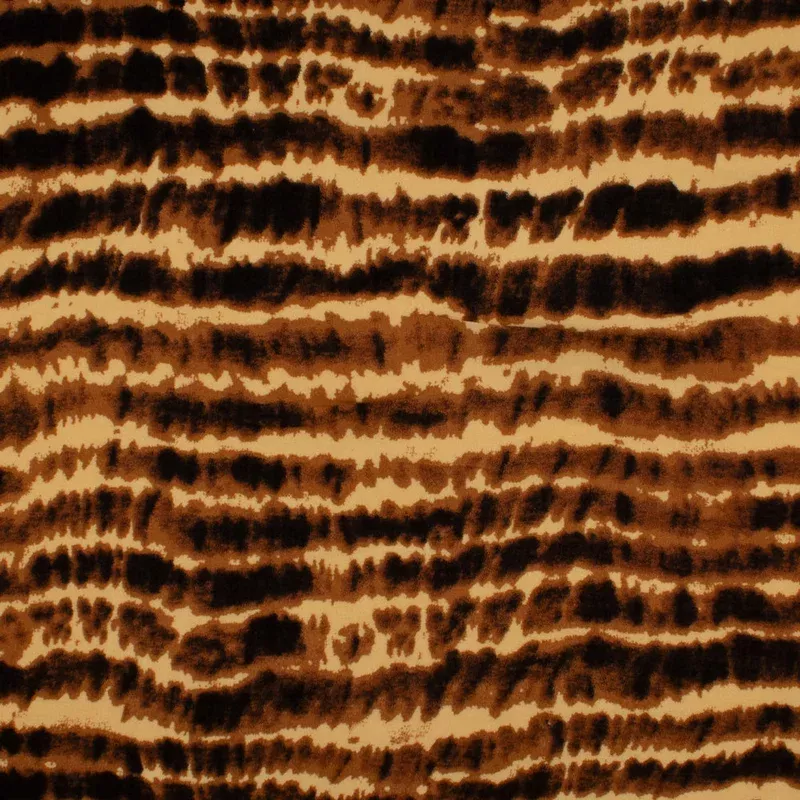 Rayon Voile Print – ELOINE – Abstract stripe – Brown