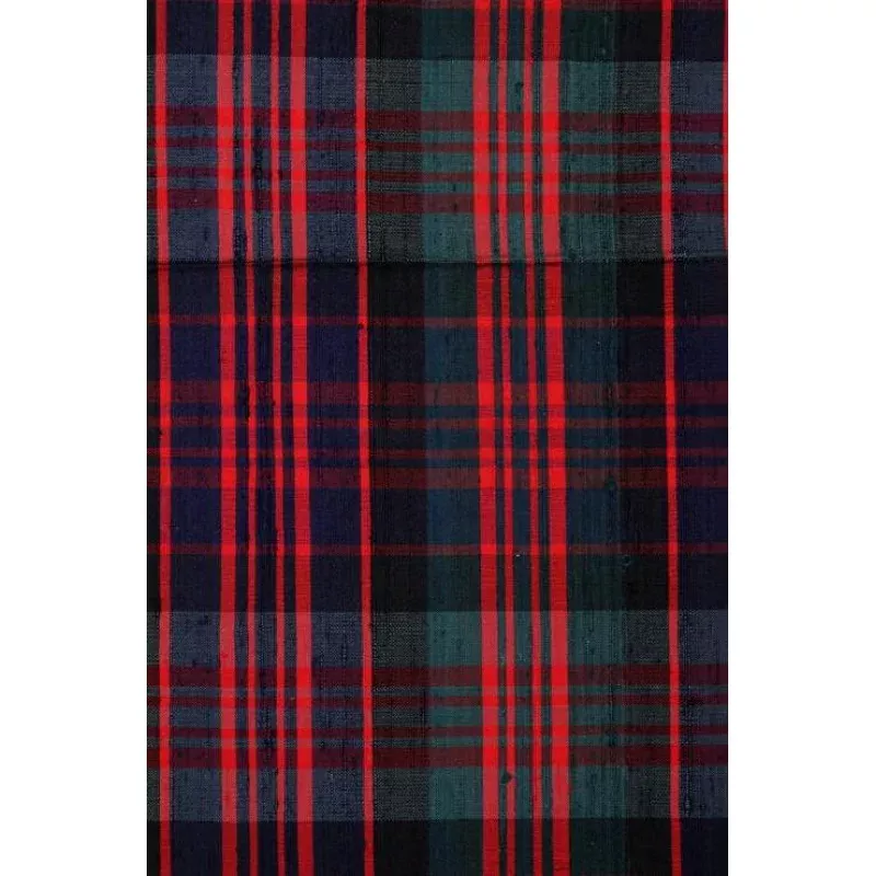 Red/Black Madras 159 Plaid Silk Shantung