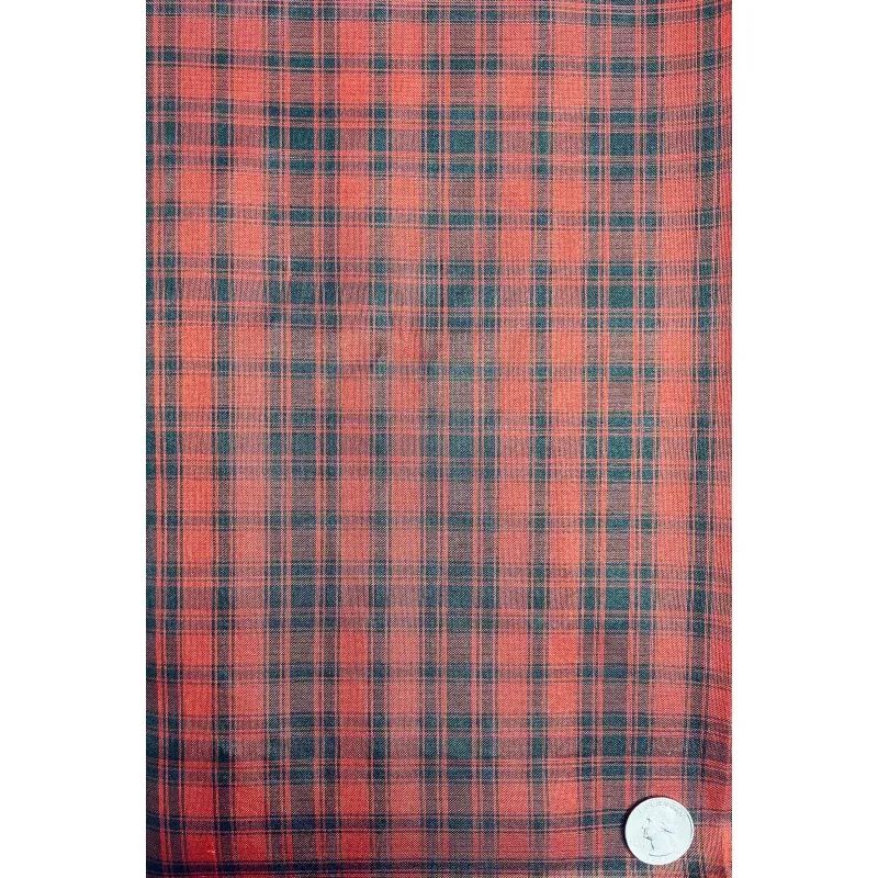 Red Black Organza Checks