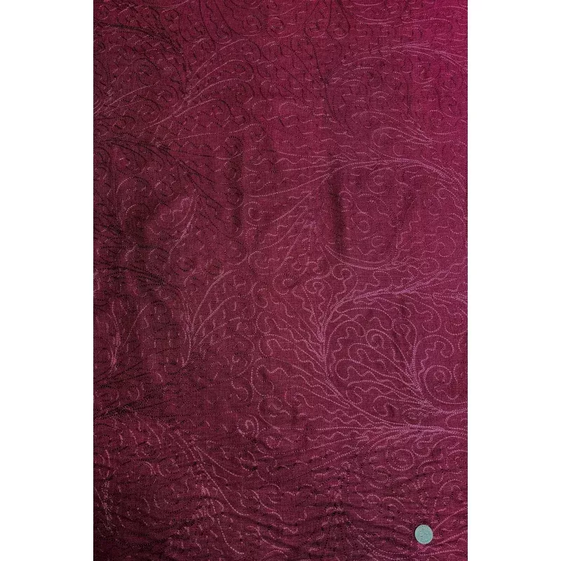 Red Embroidered Silk Linen MEMT-026-15
