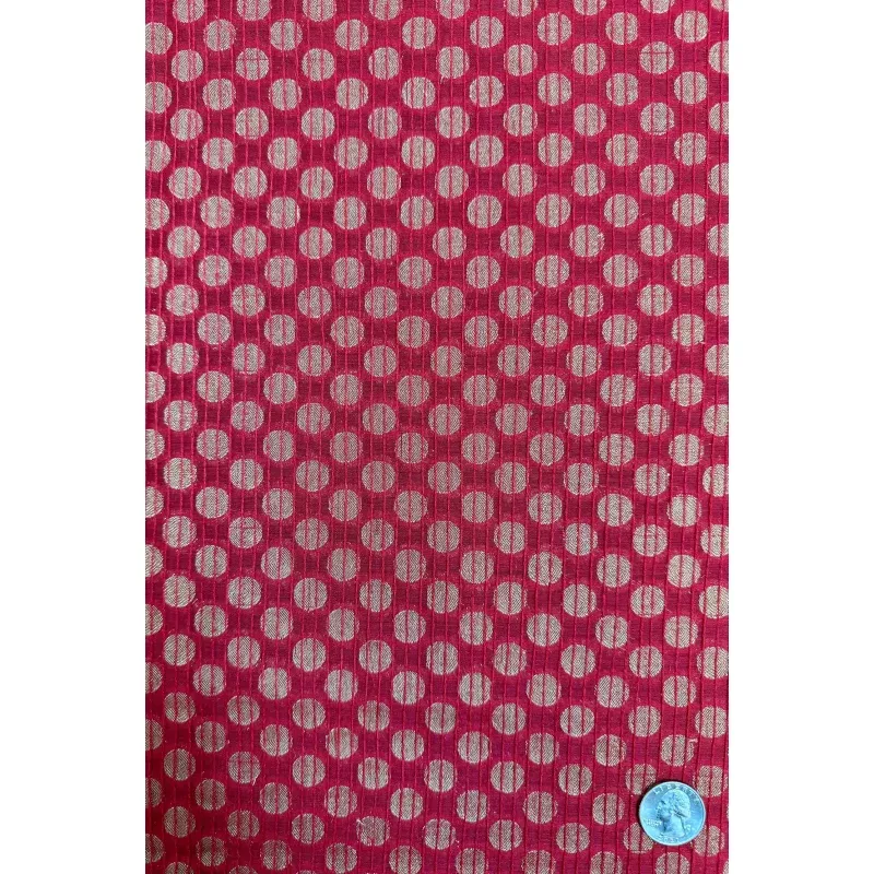 Red/Gold Polka Dots Blend Novelty Fabric