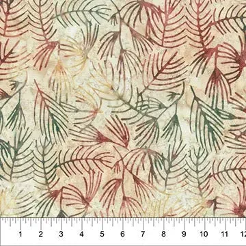 Red And Green Changes In Seasons Cotton Batik44″/45″ Fabric Per Yard