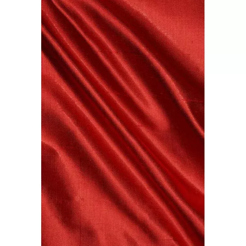 Red Metallic Shantung Silk Fabric