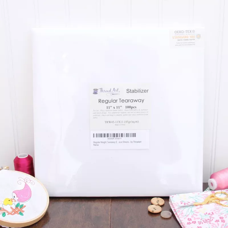 Regular Tearaway Embroidery Stabilizer – 11×11 100 Precut Sheets