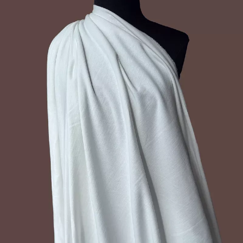 Remnants – White Cotton Sweatshirt Fleece – Deadstock