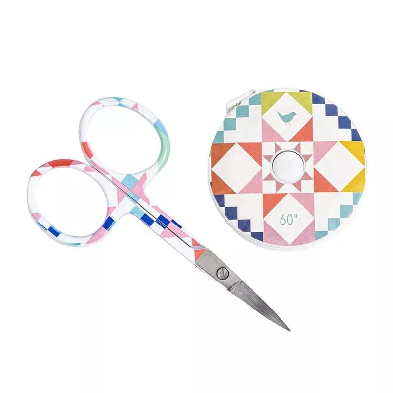 Retractable Tape Measure & Embroidery Scissors Duo