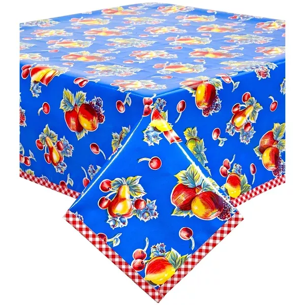 Retro Blue Oilcloth Tablecloths