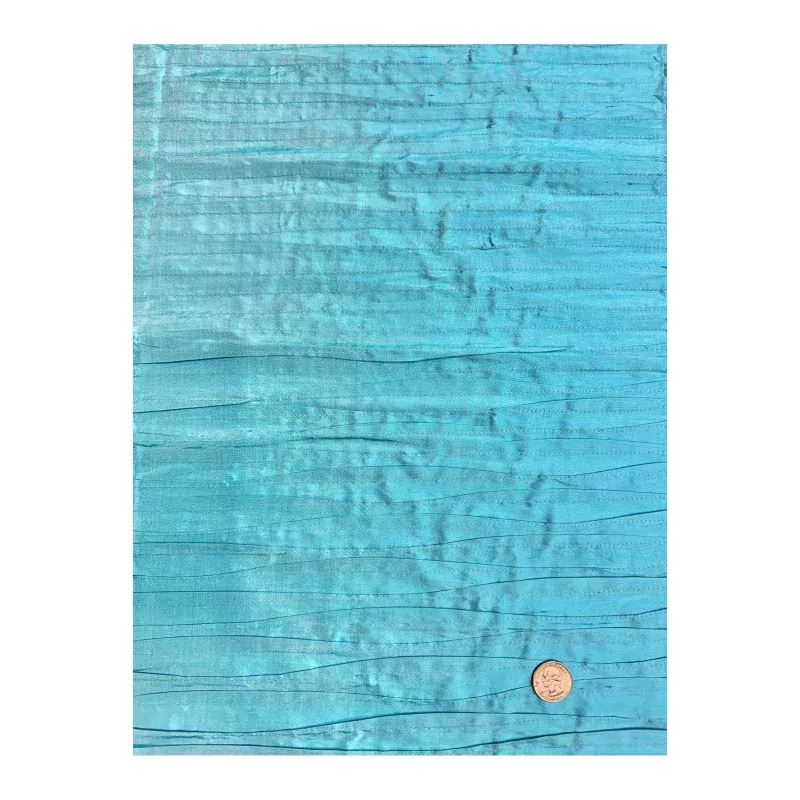 River Blue Embroidered Dupioni Silk