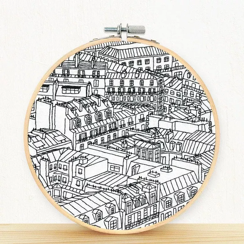 Rooftops of Paris – embroidery kit