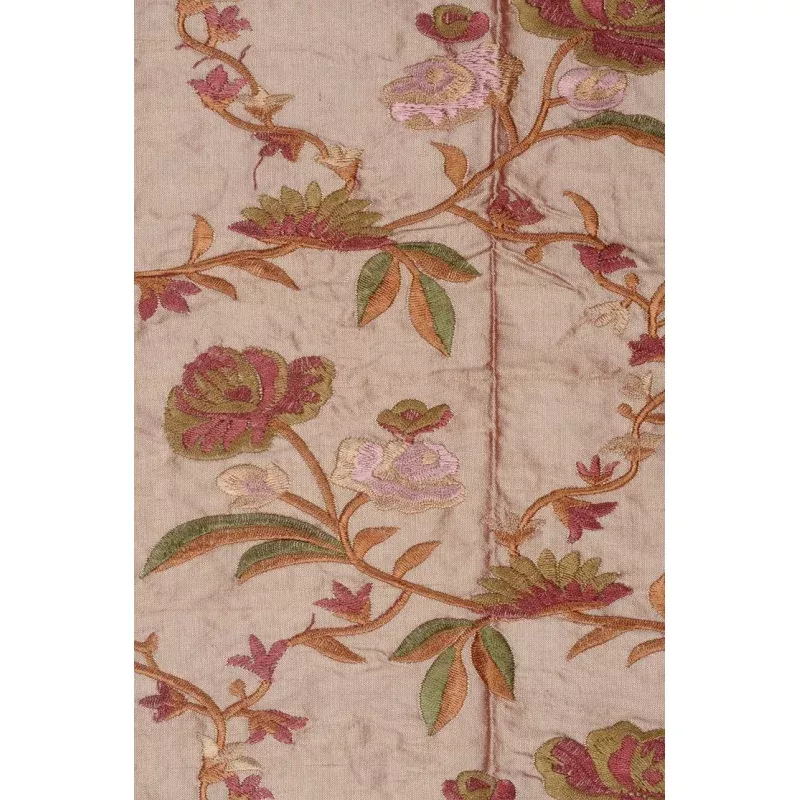Rose 202 Embroidery Dupioni Silk Fabric