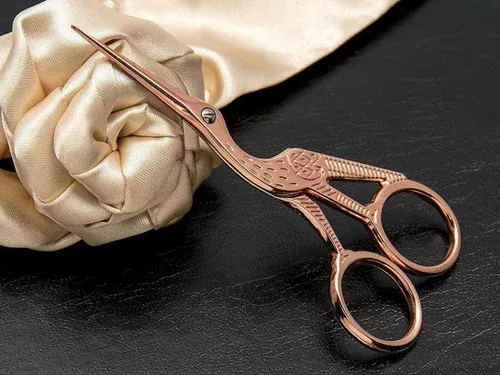 Rose Gold Stork Embroidery Scissors