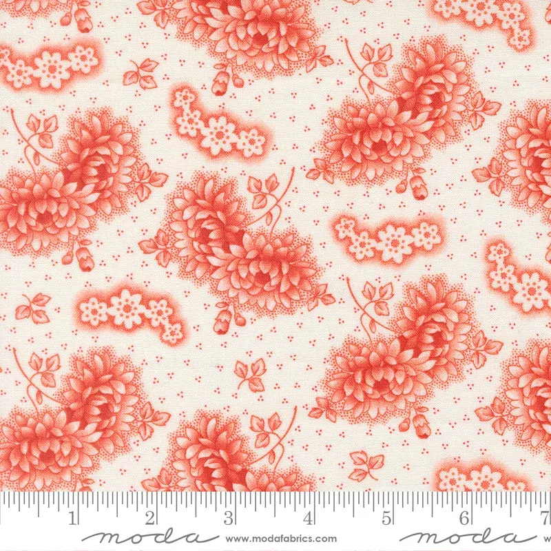 Rosie Strawberry Vintage Linen Yardage by Fig Tree & Co. for Moda Fabrics