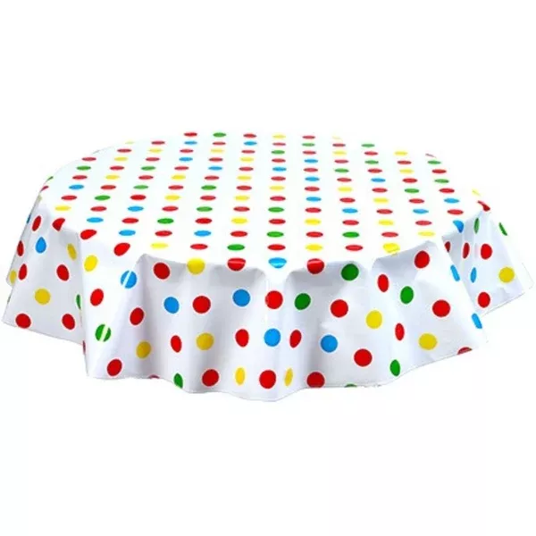 Round Big Dot Red Oilcloth Tablecloths