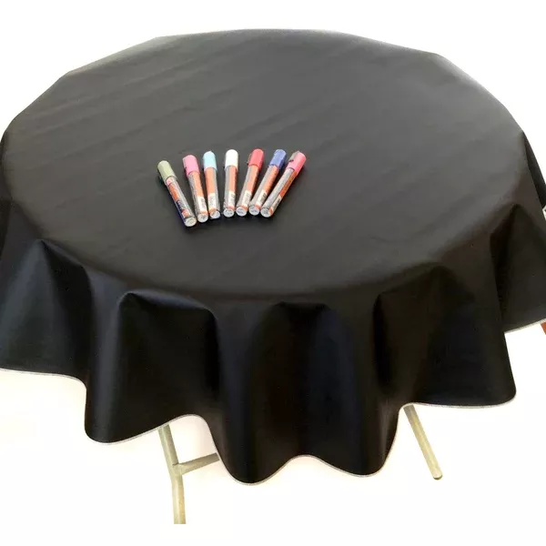 Round Chalk Fabric Tablecloths