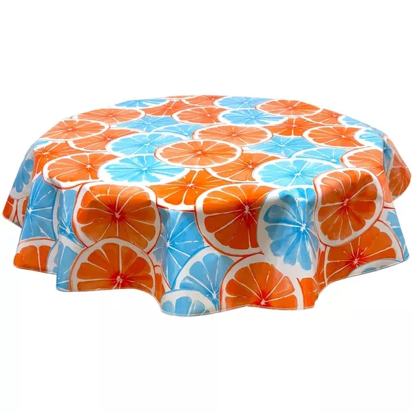 Round Citrus Grapefruit Oilcloth Tablecloths