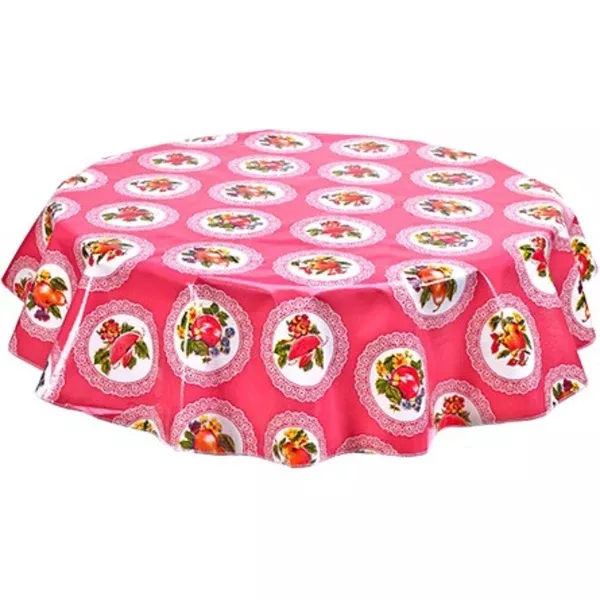 Round Doily Pink Oilcloth Tablecloths