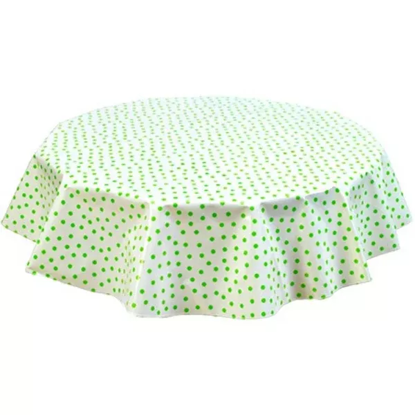 Round Dot Lime Green Oilcloth Tablecloths