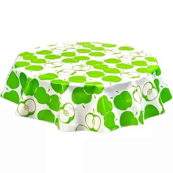 Round Mod Apple Lime Green Oilcloth Tablecloths