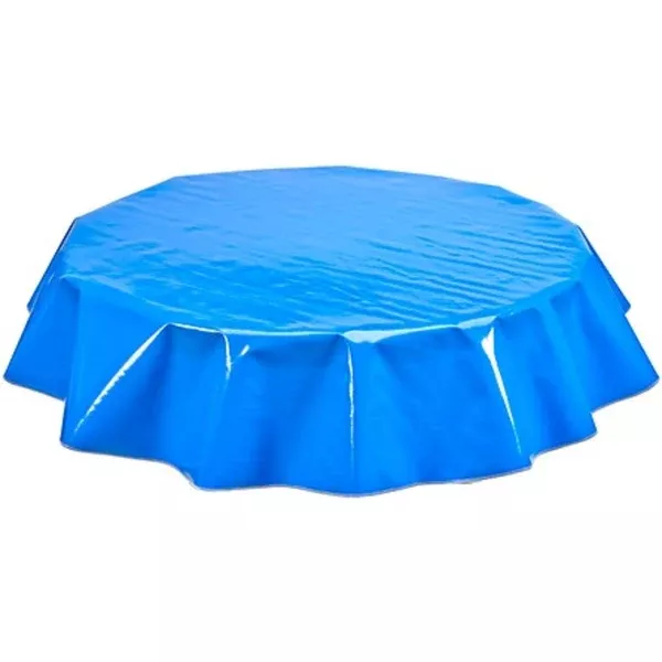 Round Solid Royal Blue Oilcloth Tablecloths