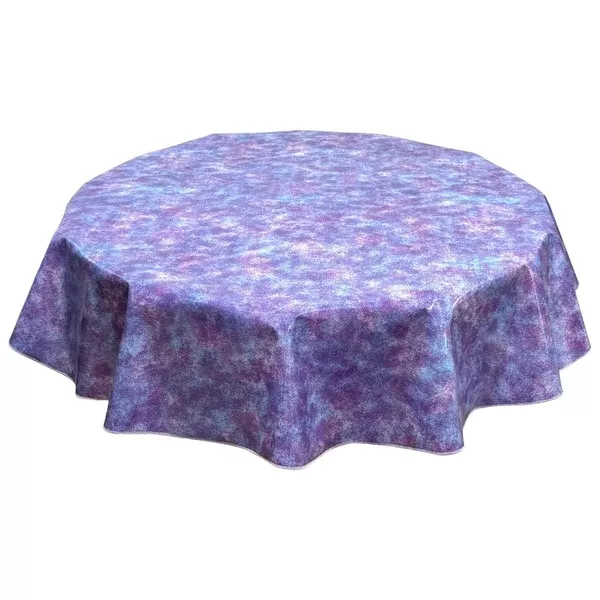 Round Sponge Paint Purple and Blue Oilcloth Tablecloths