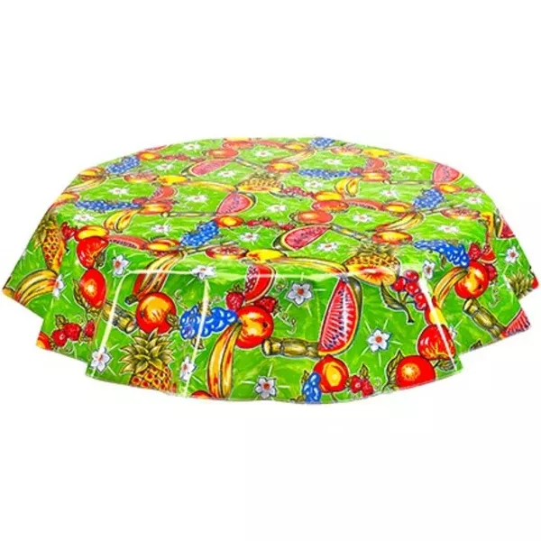 Round Sugarcane Lime Green Oilcloth Tablecloths
