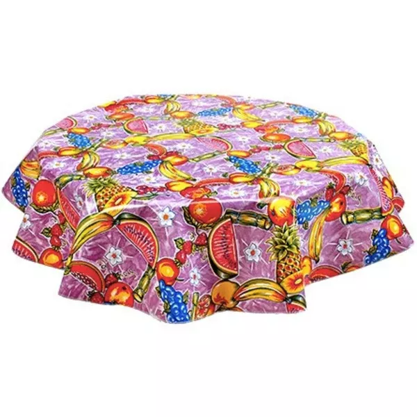 Round Sugarcane Purple Oilcloth Tablecloths