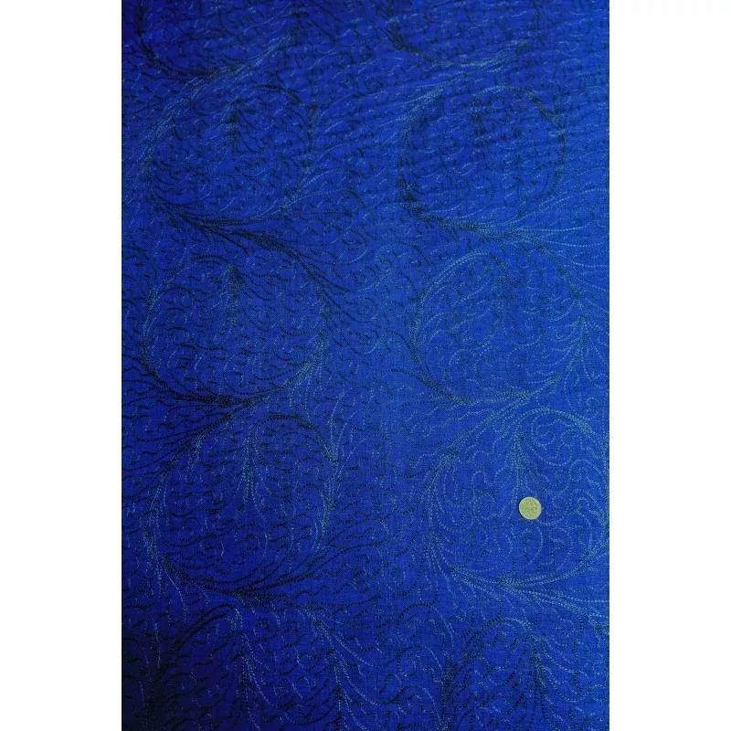 Royal Blue Embroidered Silk Linen MEMT-026-23