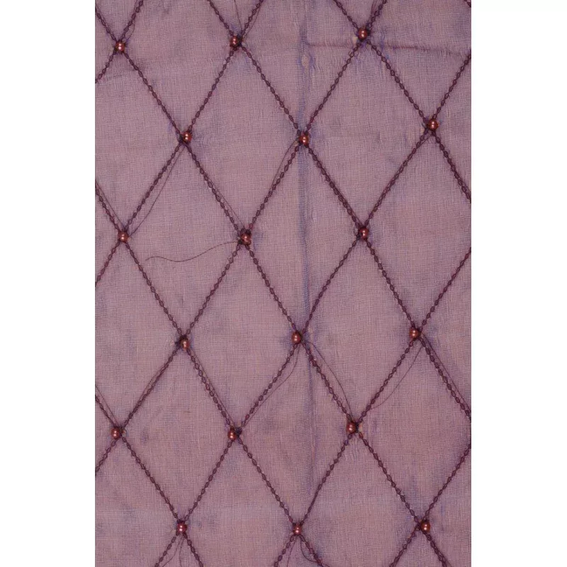 Ruby Red Embroidered Organza Silk 144 Fabric