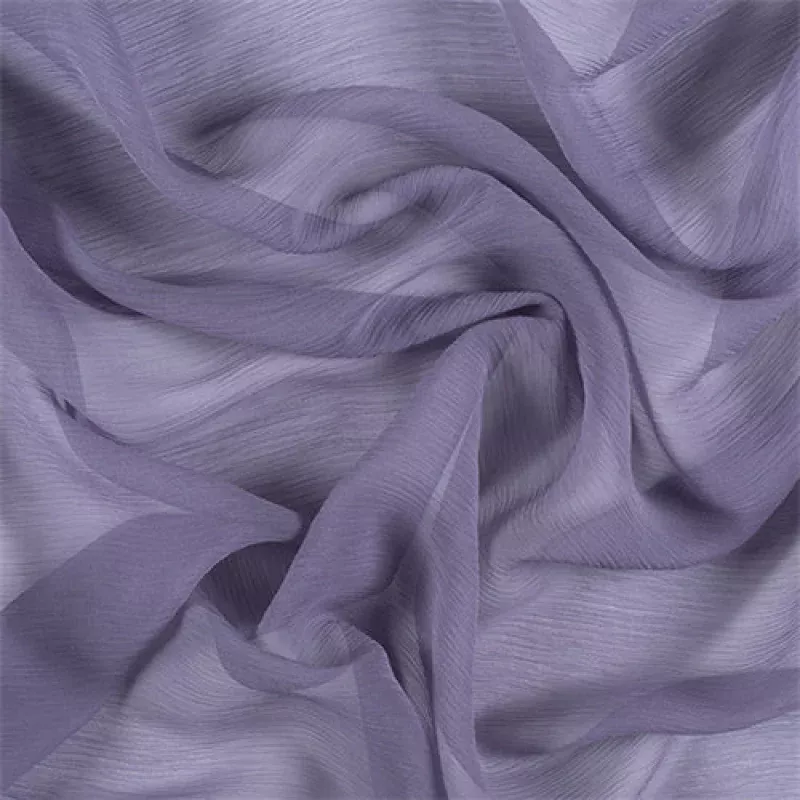 Runway Silks Amethyst Crinkled Silk Chiffon Fabric - Reorderable