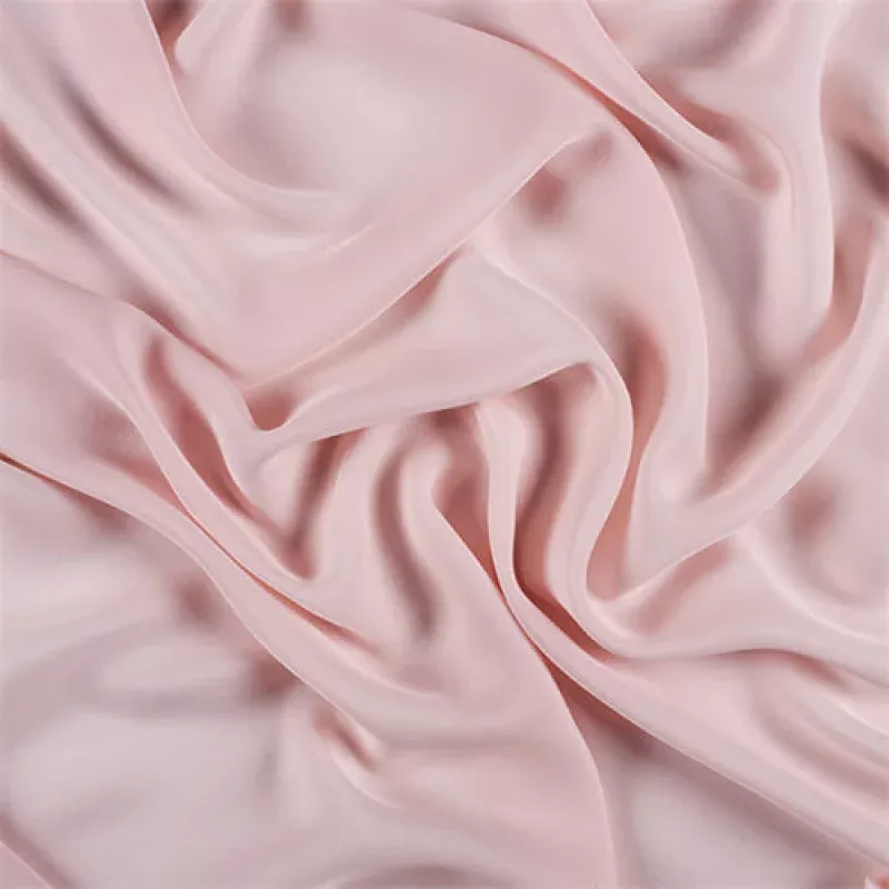Runway Silks Blush Pink Silk Double Georgette Fabric - Reorderable