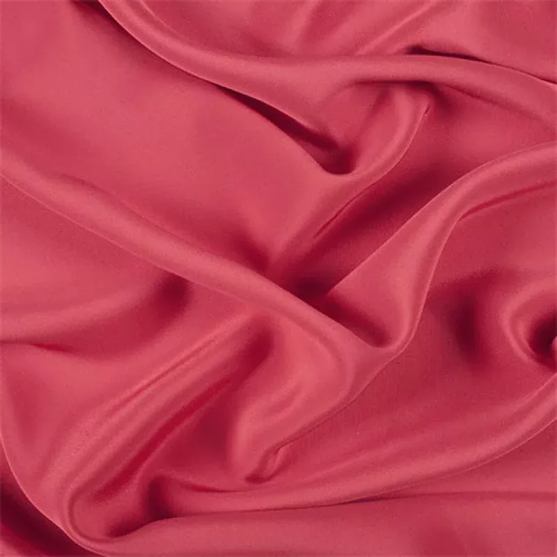 Runway Silks Bright Red 4 Ply Silk Crepe Fabric - Reorderable