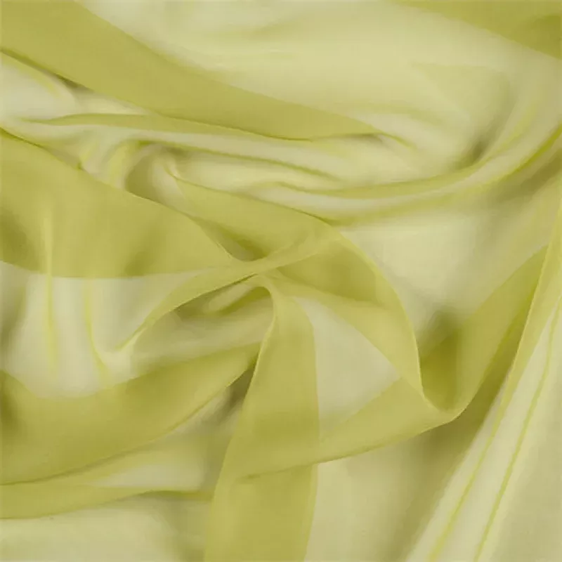 Runway Silks Chartreuse Silk Chiffon Fabric - Reorderable