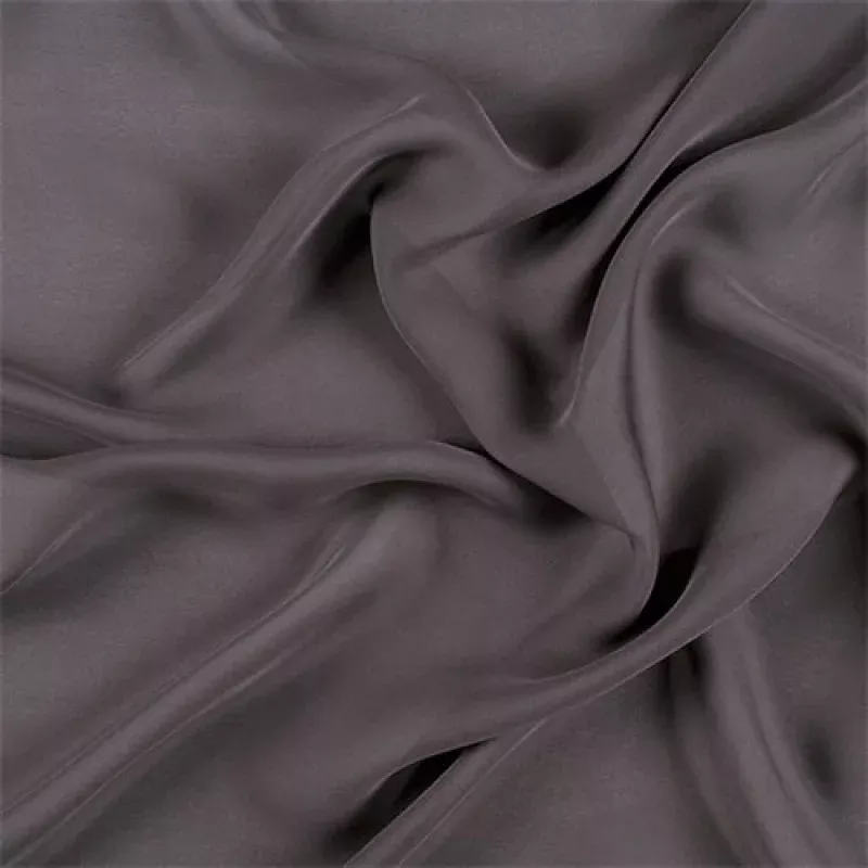 Runway Silks Dark Gray Silk Double Georgette Fabric - Reorderable