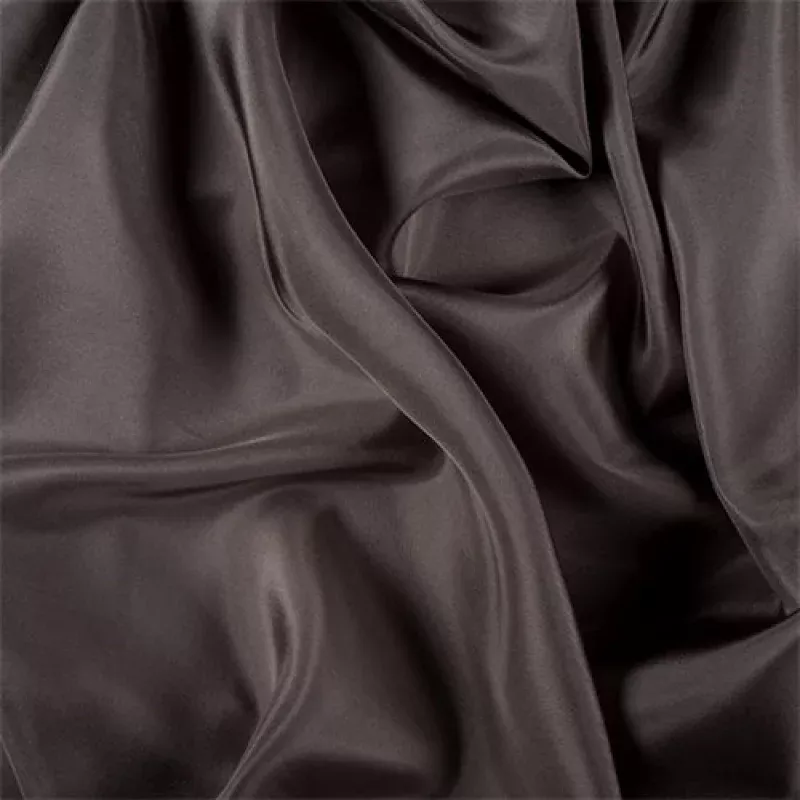 Runway Silks Dark Taupe Silk Habotai Fabric - Reorderable