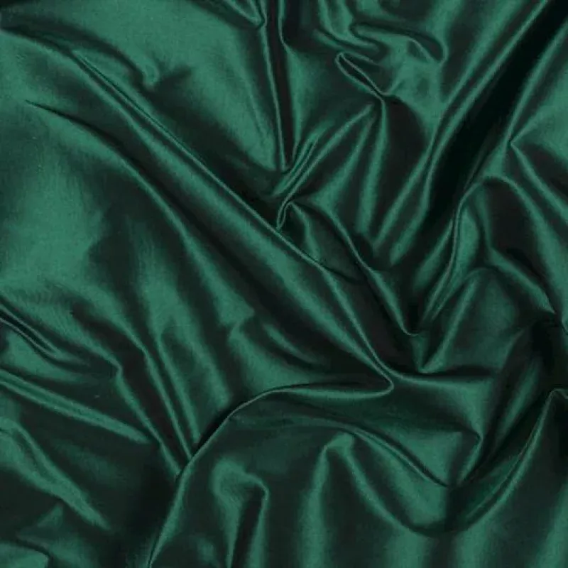 Runway Silks Emerald Green Silk Taffeta Fabric - Reorderable