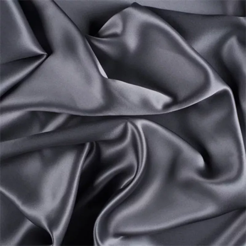 Runway Silks Gray Silk Charmeuse Fabric - Reorderable
