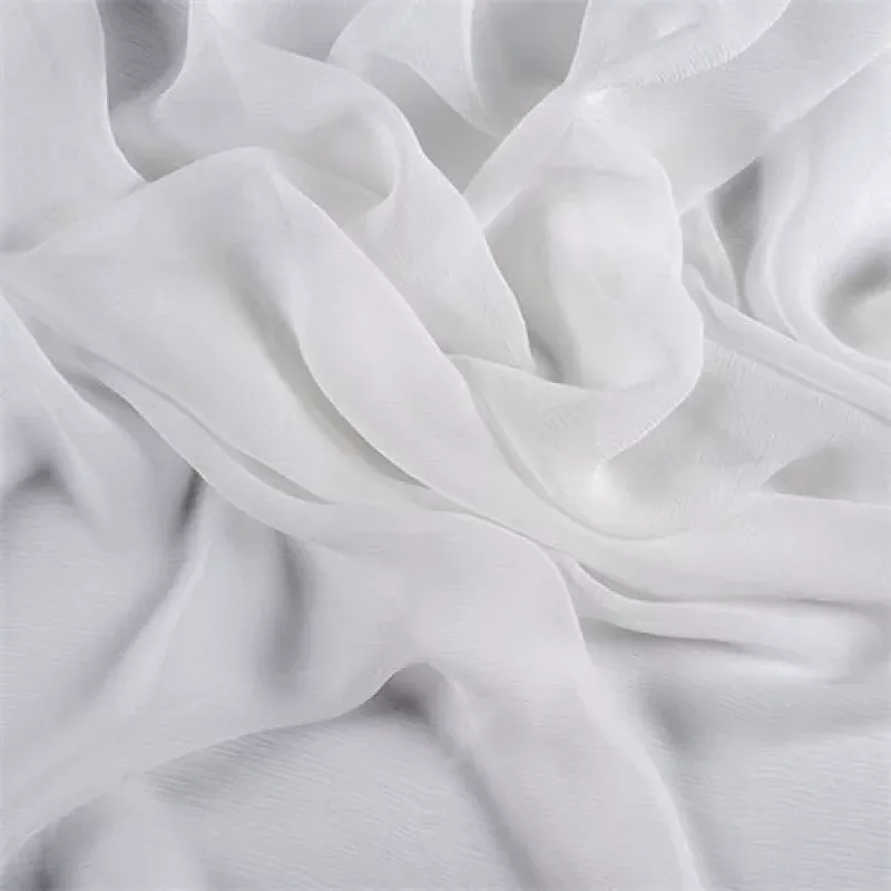 Runway Silks Ivory Crinkled Silk Chiffon Fabric - Reorderable