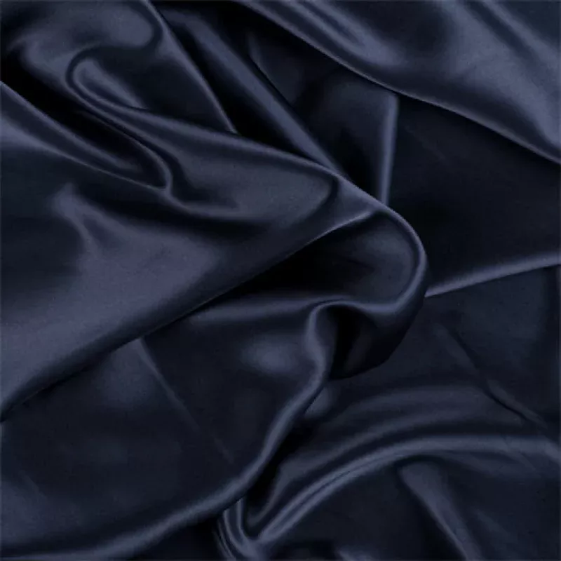 Runway Silks Navy Blue Silk Charmeuse Fabric - Reorderable