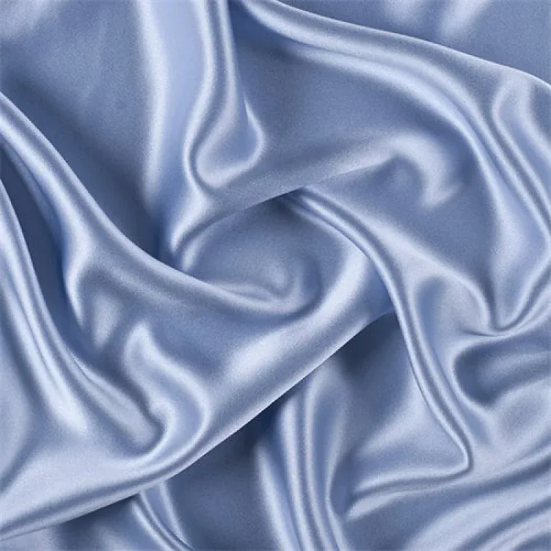 Runway Silks Sky Blue Silk Crepe Back Satin Fabric - Reorderable