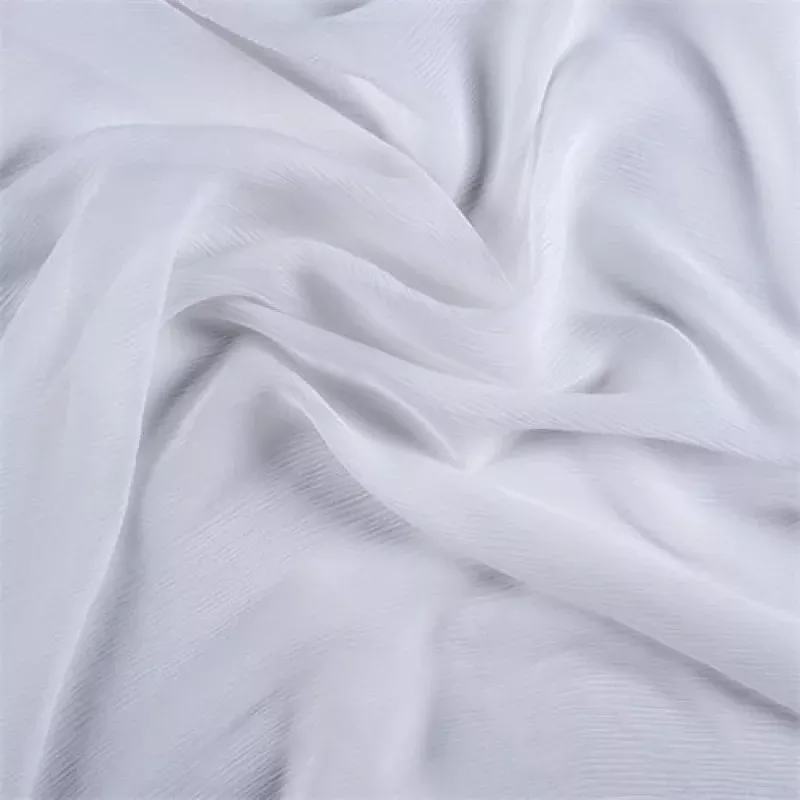 Runway Silks White Crinkled Silk Chiffon Fabric - Reorderable