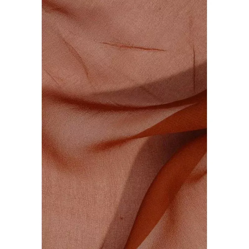 Rust Brown Silk Georgette Fabric