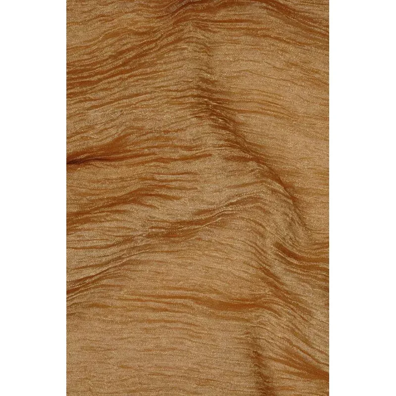 Rust Gold Metallic Crushed Organza Fabric