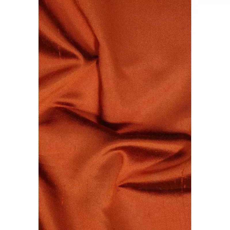 Rust Orange Italian Shantung Silk Fabric