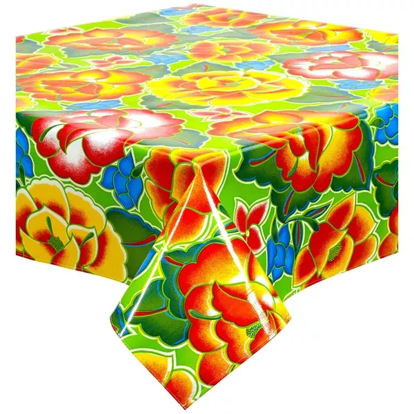 Sage's Garden Lime Green Oilcloth Tablecloths