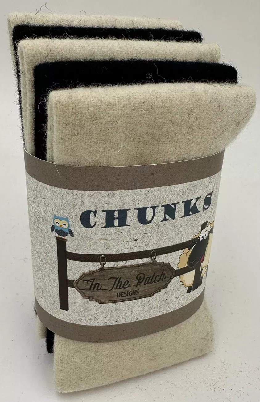 Salt and Pepper Wool Chunks 5pc 9in x 10in