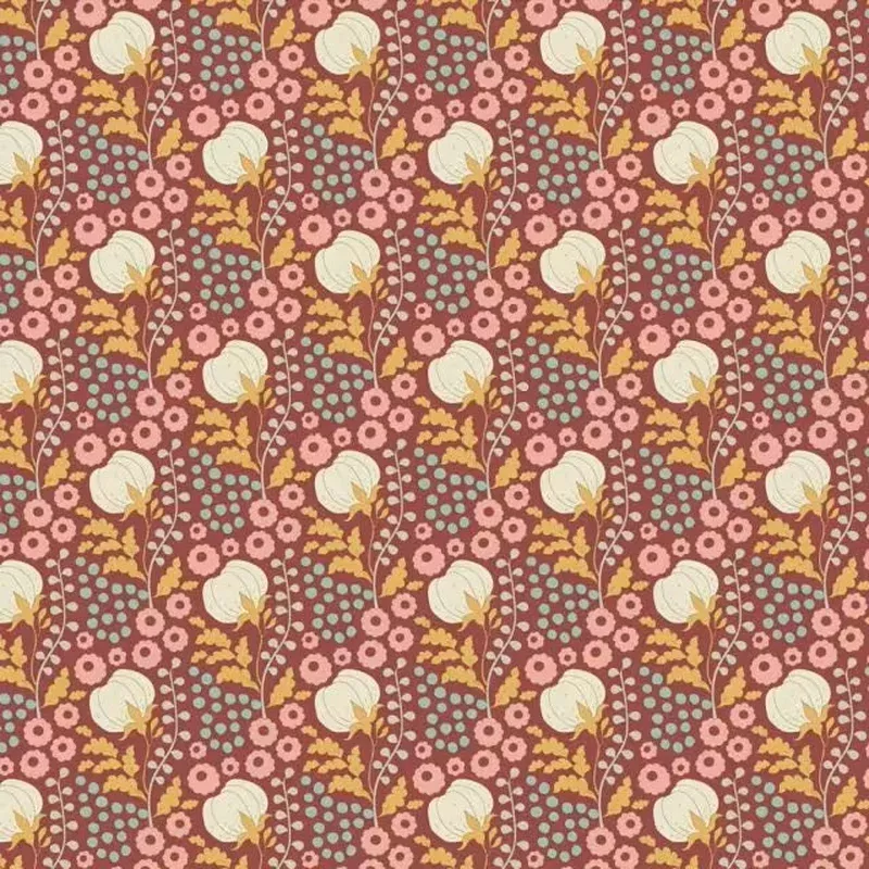 Sanctuary | Tilda Fabrics | Cottonfield – Maroon