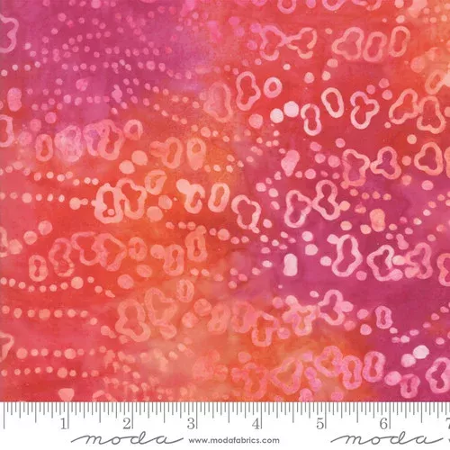 Santorini Batiks 4352 27 Red Pink Floral Moda