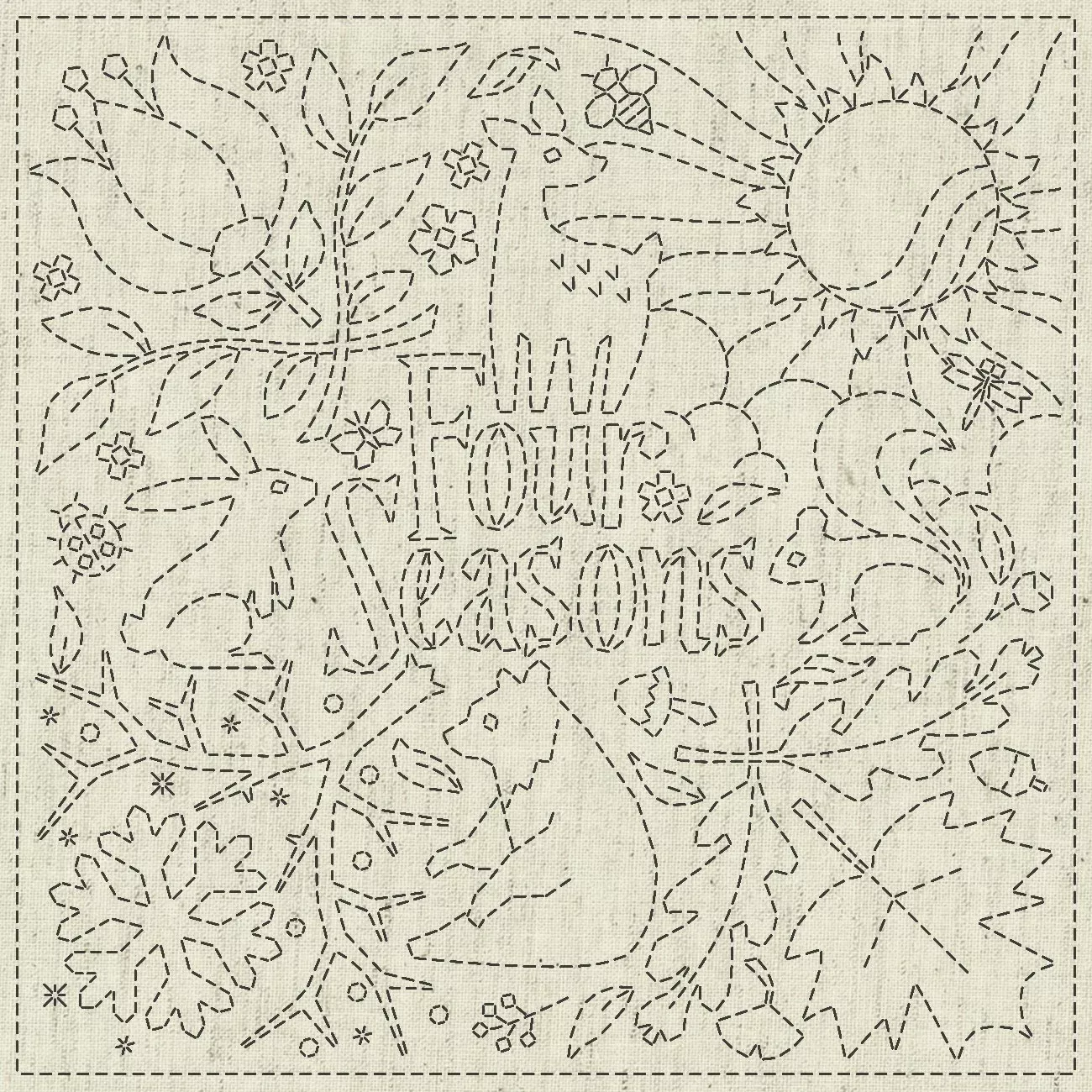Sashiko Cloth Four Seasons