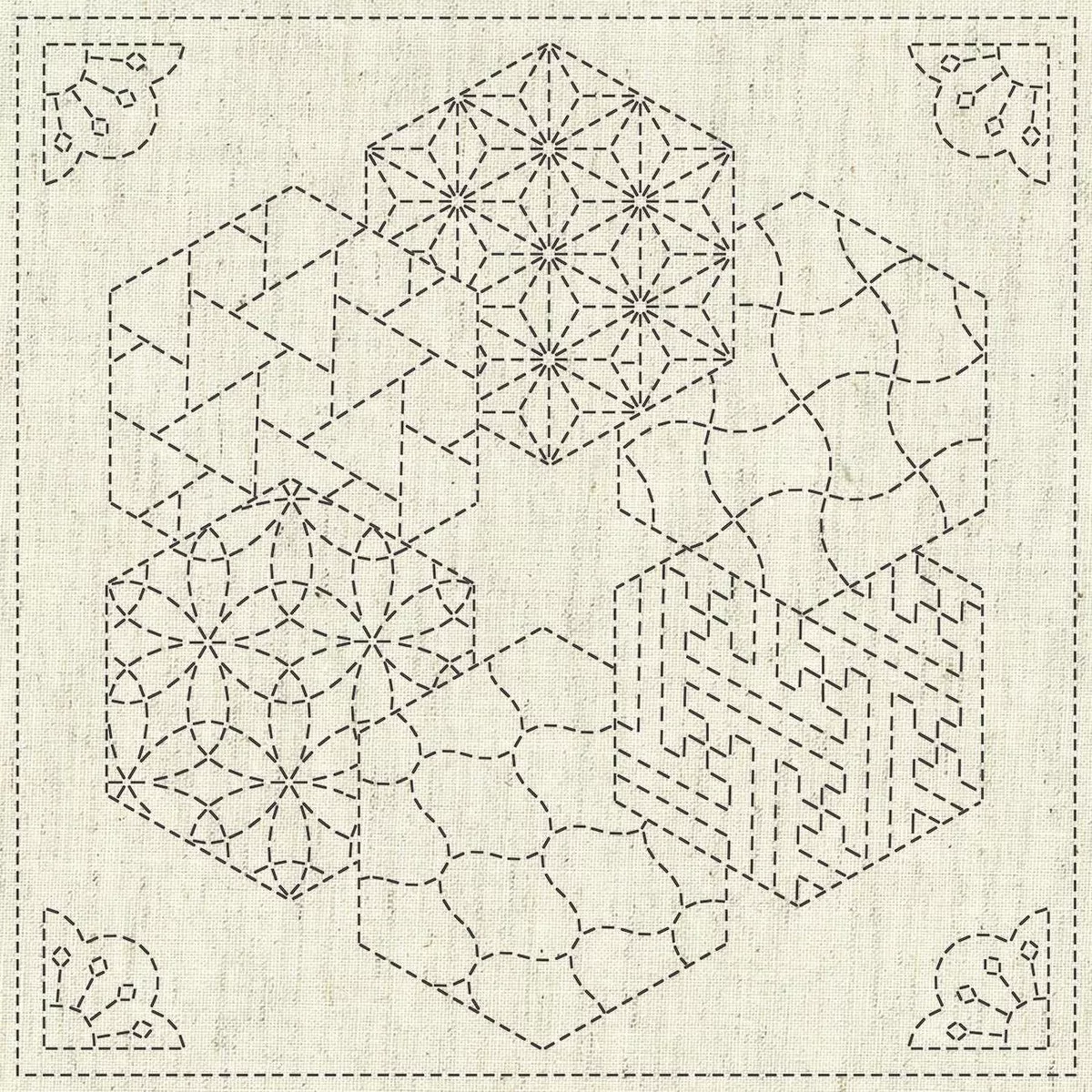 Sashiko Cloth - Kaza-Guruma 2